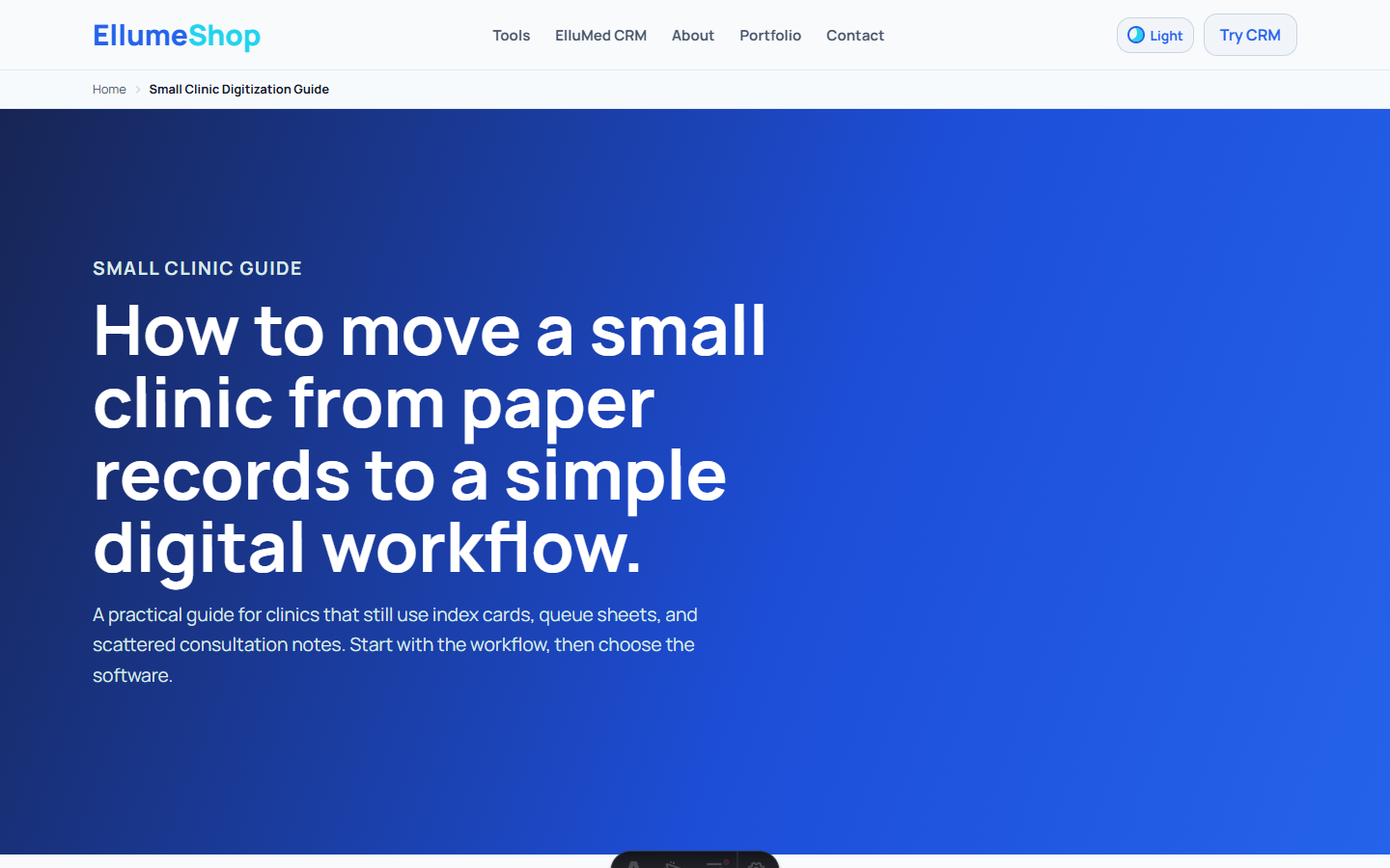 Small Clinic Digitization Guide article page